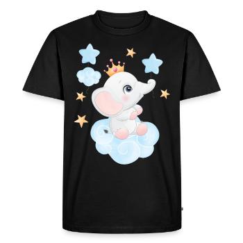 Doux bébé éléphant - T-shirt Premium bio Homme - noir - Devant - Nico (187cm)