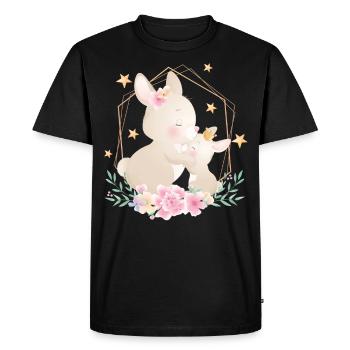 Lapin doux bébé avec la mère de lapin - T-shirt Premium bio Homme - noir - Devant - Nico (187cm)
