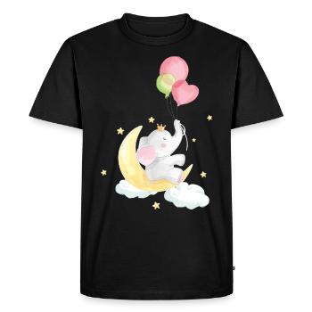 Doux éléphant bébé - T-shirt Premium bio Homme - noir - Devant - Nico (187cm)