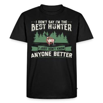 Hunter Hunting | Hunting Hunter Hunting Happiness Gift - Men's Premium Organic T-Shirt - black - Front - Nico (187cm)