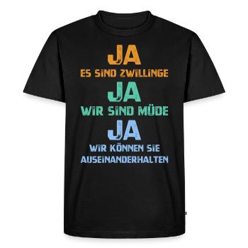 Mère de jumeaux Père de jumeaux parents - T-shirt Premium bio Homme - noir - Devant - Nico (187cm)