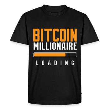 Bitcoin Millionaire Loading Cryptocurrency - Men's Premium Organic T-Shirt - black - Front - Nico (187cm)