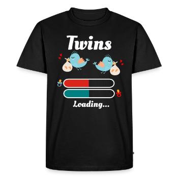 Jumelles - T-shirt Premium bio Homme - noir - Devant - Nico (187cm)