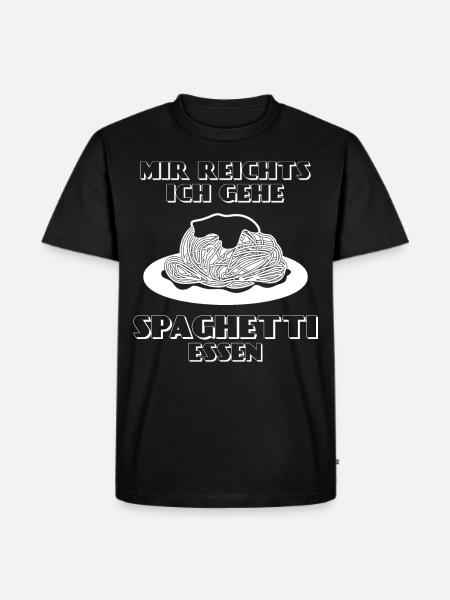Spaghetti Spruch - Mir reichts - Männer Premium Bio T-Shirt - Schwarz