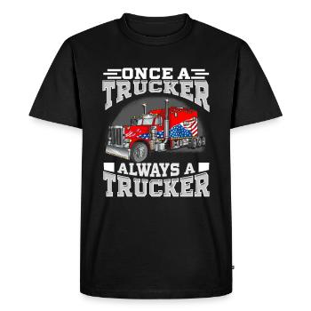 Once a Trucker, Always a Trucker - Men's Premium Organic T-Shirt - black - Front - Nico (187cm)