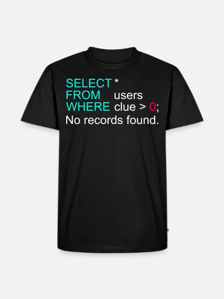 Database Data SQL Programmer Administration - Men's Premium Organic T-Shirt - black