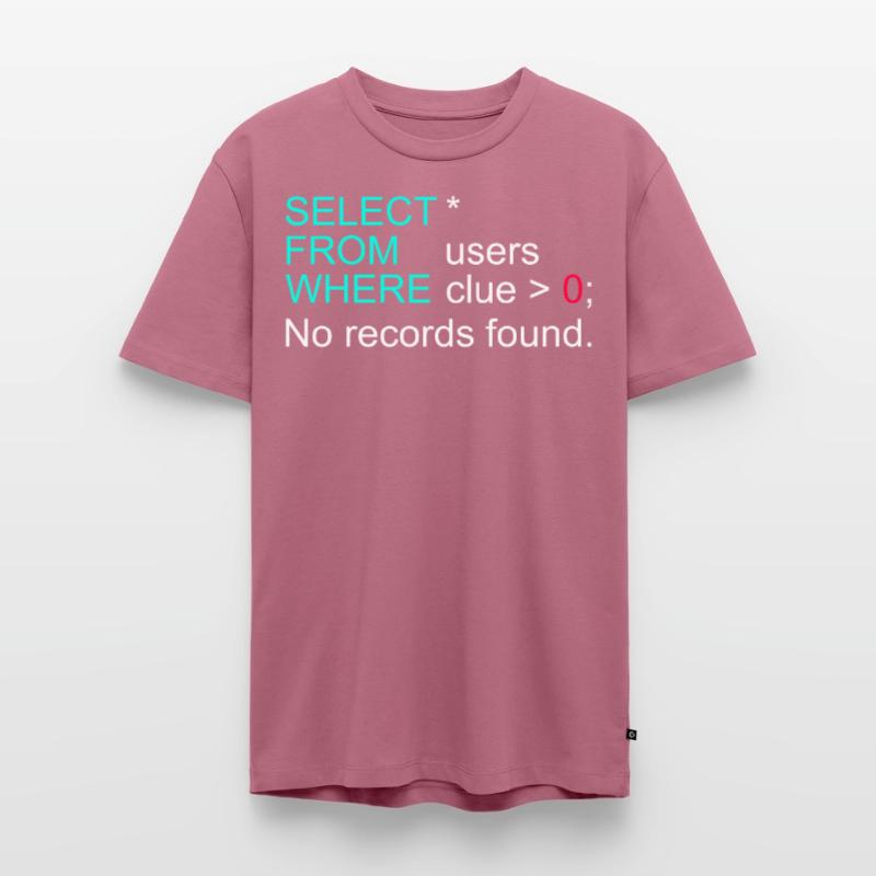 Données de base de données SQL Programmer Administration T-shirt Premium bio Homme