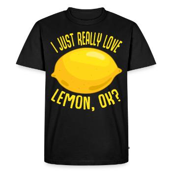 I Just Really Love Lemon, Ok Lemon Gift - Men's Premium Organic T-Shirt - black - Front - Nico (187cm)