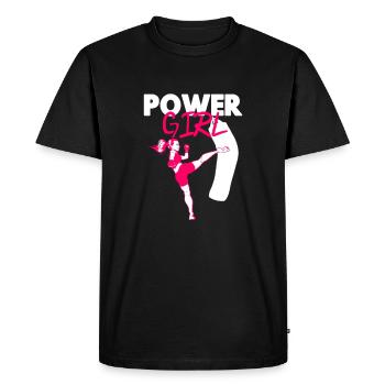 Power girl kickboxing martial artist - Men's Premium Organic T-Shirt - black - Front - Nico (187cm)