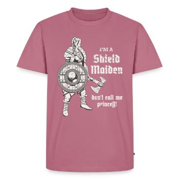 Warrior Woman | Shieldmaid for real Viking sins - Men's Premium Organic T-Shirt - mauve - Front - Nico (187cm)