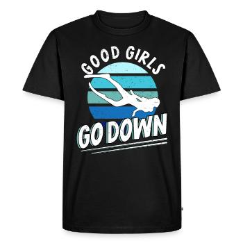 Diving Diver Deep Sea Diver Freediving Apnea - Men's Premium Organic T-Shirt - black - Front - Nico (187cm)