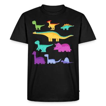 Espèces de dinosaures Dino - T-shirt Premium bio Homme - noir - Devant - Nico (187cm)