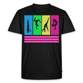 Handstand Gymnastics Retro - Men's Premium Organic T-Shirt - black - Front - Nico (187cm)