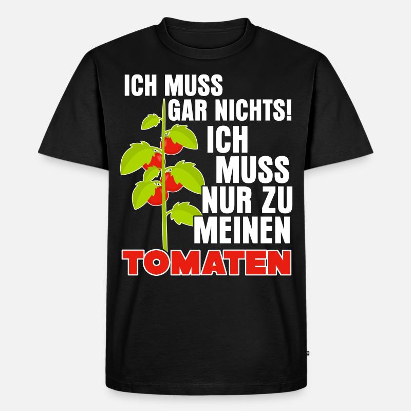 Tomaten Spruch Tomate - Männer Premium Bio T-Shirt - Schwarz