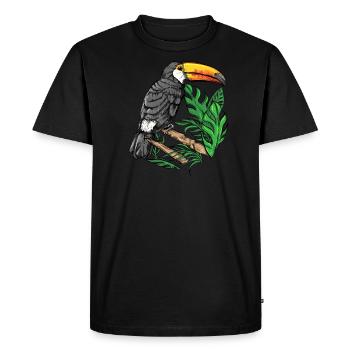 Toucan Costa Rica Tucan Tropical Bird Caribbean Motif - Men's Premium Organic T-Shirt - black - Front - Nico (187cm)