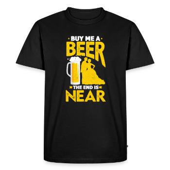 Marriage is near, buy me a beer bachelor or - Men's Premium Organic T-Shirt - black - Front - Nico (187cm)