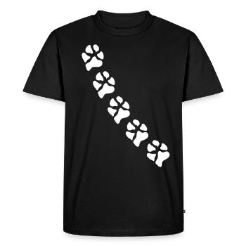 Empreintes de pattes pattes pattes chien chien - T-shirt Premium bio Homme - noir - Devant - Nico (187cm)