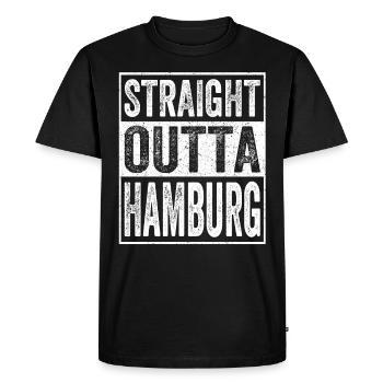Straight Outta Hamburg Hafen Hansestadt cadeau - T-shirt Premium bio Homme - noir - Devant - Nico (187cm)
