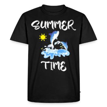 summertime - Men's Premium Organic T-Shirt - black - Front - Nico (187cm)