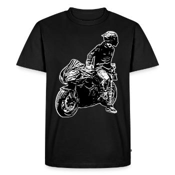 Motorcycle Lifestyle / Moto / moto biker - T-shirt Premium bio Homme - noir - Devant - Nico (187cm)