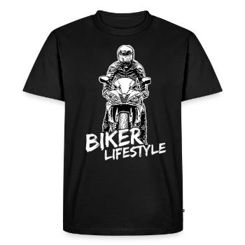 Motorcycle Lifestyle / Moto / moto biker - T-shirt Premium bio Homme - noir - Devant - Nico (187cm)
