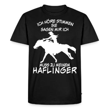 Haflinger - Pferde Spruch - Männer Premium Bio T-Shirt - Schwarz - Vorne - Nico (187cm)