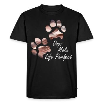 Empreintes de pattes pattes pattes chien chien - T-shirt Premium bio Homme - noir - Devant - Nico (187cm)