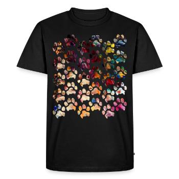 Empreintes de pattes pattes pattes chien chien - T-shirt Premium bio Homme - noir - Devant - Nico (187cm)
