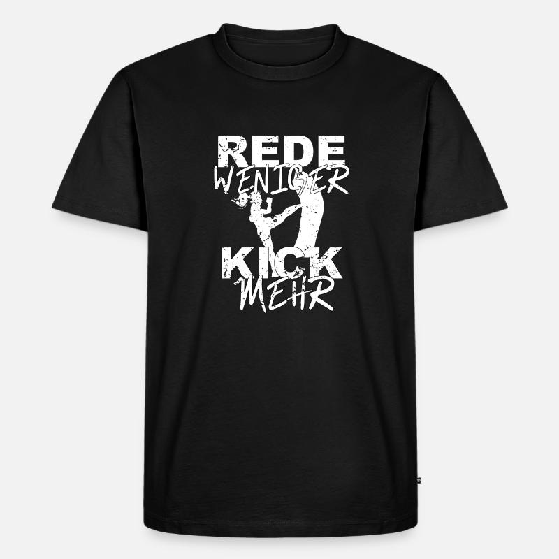 Kickboxen Kickboxerin Spruch - Männer Premium Bio T-Shirt - Schwarz