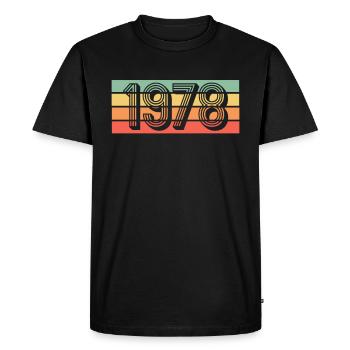 Né en 1978 - T-shirt Premium bio Homme - noir - Devant - Nico (187cm)