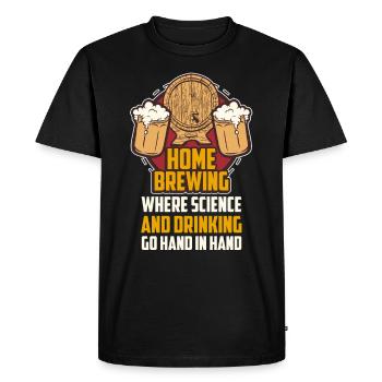 Home Brewing Où la science Buvez bière - T-shirt Premium bio Homme - noir - Devant - Nico (187cm)
