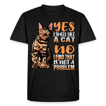 Chat Chats Les félins sentent l’odeur - T-shirt Premium bio Homme - noir - Devant - Nico (187cm)