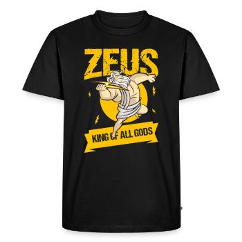 Zeus King of Gods Greek Gods Mythologi - Men's Premium Organic T-Shirt - black - Front - Nico (187cm)