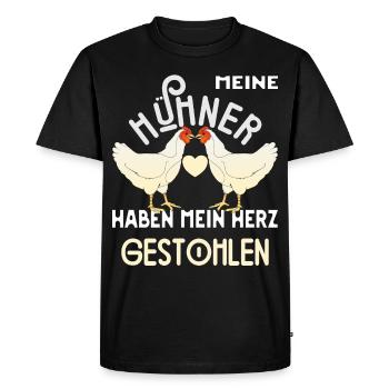 Hühnerstall Hühner Henne Bauer Geschenk - Männer Premium Bio T-Shirt - Schwarz - Vorne - Nico (187cm)