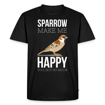 Oiseaux Oiseaux Oiseaux Oiseaux Oiseaux Moineaux - T-shirt Premium bio Homme - noir - Devant - Nico (187cm)
