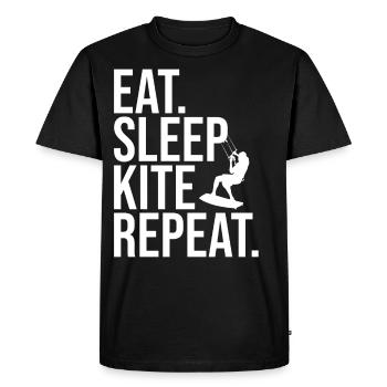 Kiteboarding Kite Kite Eat Sleep Kite KiteSurfing - Men's Premium Organic T-Shirt - black - Front - Nico (187cm)