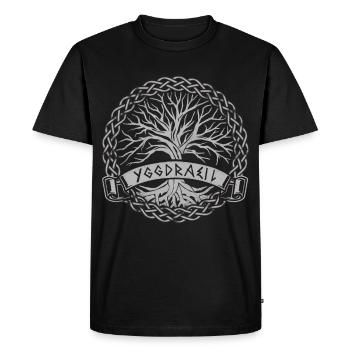 Yggdrasil Arbre de vie Vikings Valhalla Odin - T-shirt Premium bio Homme - noir - Devant - Nico (187cm)
