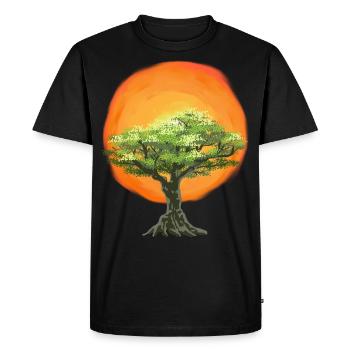 Olivier arbres nature soleil soleil - T-shirt Premium bio Homme - noir - Devant - Nico (187cm)