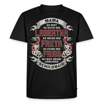 Maman Tu es mon thyroïde préféré - Vikings - T-shirt Premium bio Homme - noir - Devant - Nico (187cm)