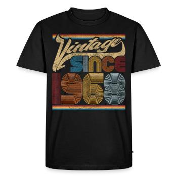 Vintage 1968 - Cadeau pour le 53ème anniversaire - T-shirt Premium bio Homme - noir - Devant - Nico (187cm)