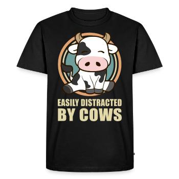 Vache vache vache vaches vaches amoureux de vaches cadeau - T-shirt Premium bio Homme - noir - Devant - Nico (187cm)