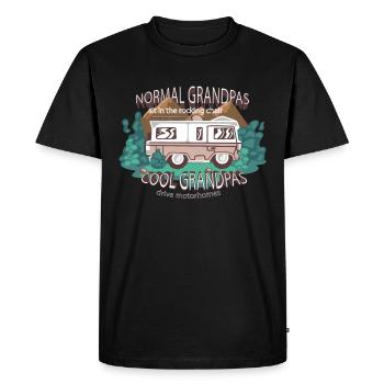 Les grands-pères cool conduisent un camping-car - T-shirt Premium bio Homme - noir - Devant - Nico (187cm)