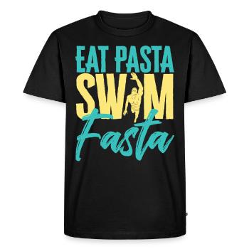 Eat Pasta Swim Fasta Funny Swimming - Men's Premium Organic T-Shirt - black - Front - Nico (187cm)