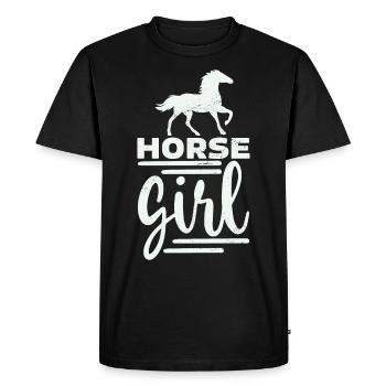 Cheval fille - T-shirt Premium bio Homme - noir - Devant - Nico (187cm)