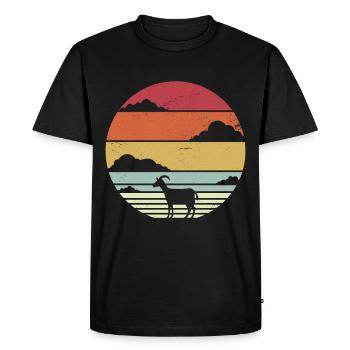 Goat Retro - Men's Premium Organic T-Shirt - black - Front - Nico (187cm)