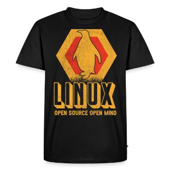 Linux Geek Penguin Nerd Computer Scientist - Men's Premium Organic T-Shirt - black - Front - Nico (187cm)