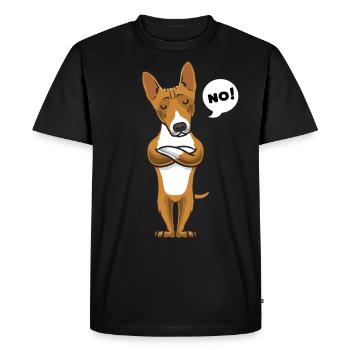 Sturer Basenji Dog Funny - Men's Premium Organic T-Shirt - black - Front - Nico (187cm)