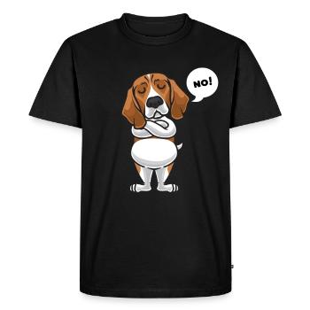 Sturer Beagle Dog Funny - Men's Premium Organic T-Shirt - black - Front - Nico (187cm)