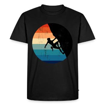 Mountaineering Bouldering Rock Climbing Climbing Felswan - Men's Premium Organic T-Shirt - black - Front - Nico (187cm)