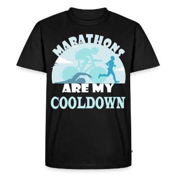 Triathlon cadeau nager course à vélo - T-shirt Premium bio Homme - noir - Devant - Nico (187cm)